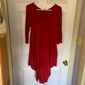 Fun red asymmetrical dress